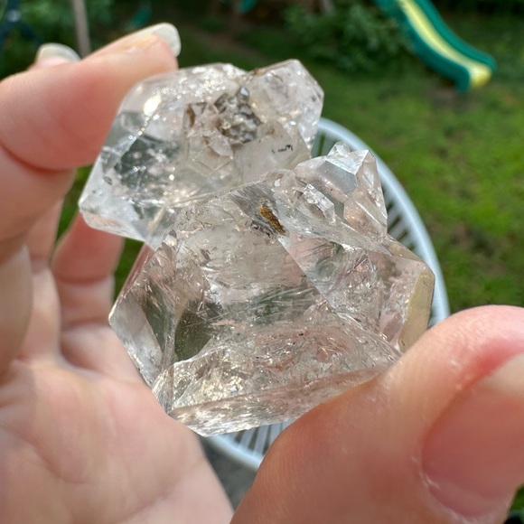 Lg Herkimer diamond twin multiple DT rainbow Rutilated recordkeeper self healing - Picture 14 of 15